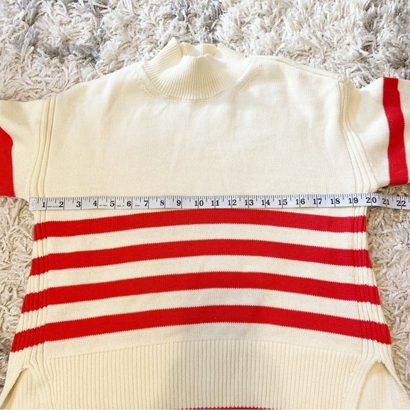 NWTs On 34th | Women's Mock Neck Sailor-Stripe Resort Cotton Blend Sweater Small - Picture 8 of 9